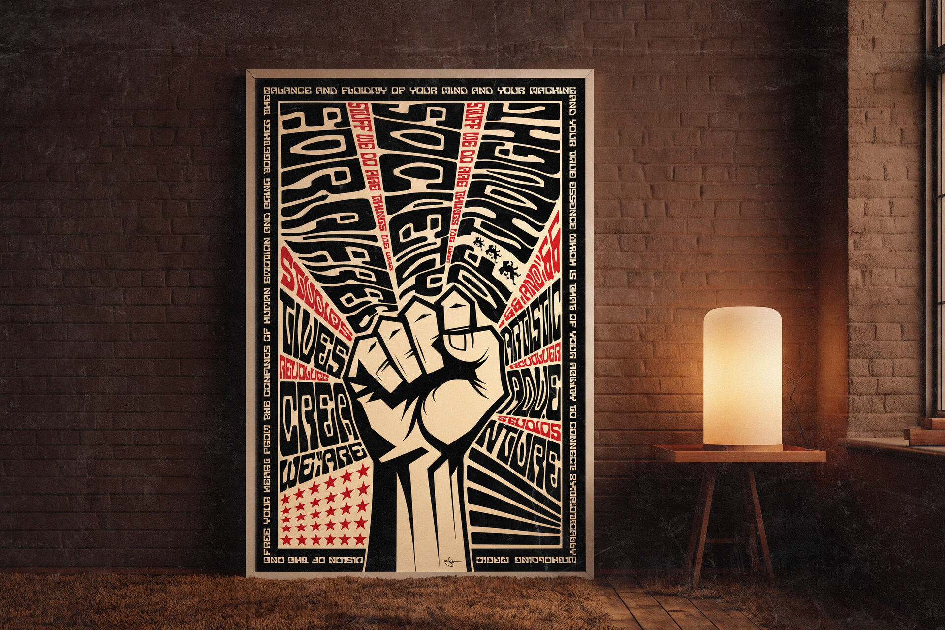Free Society Large Art Print mockup